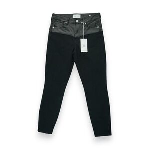 NWT Dear John Skinny Pixie Jeans Vegan Leather Black Size‎ 26 MSRP $106